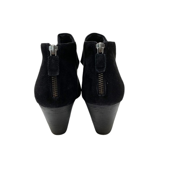 Eileen Fisher Black Suede Sandal Heels Zip Back Mesh Strap Size 9 - Picture 9 of 15